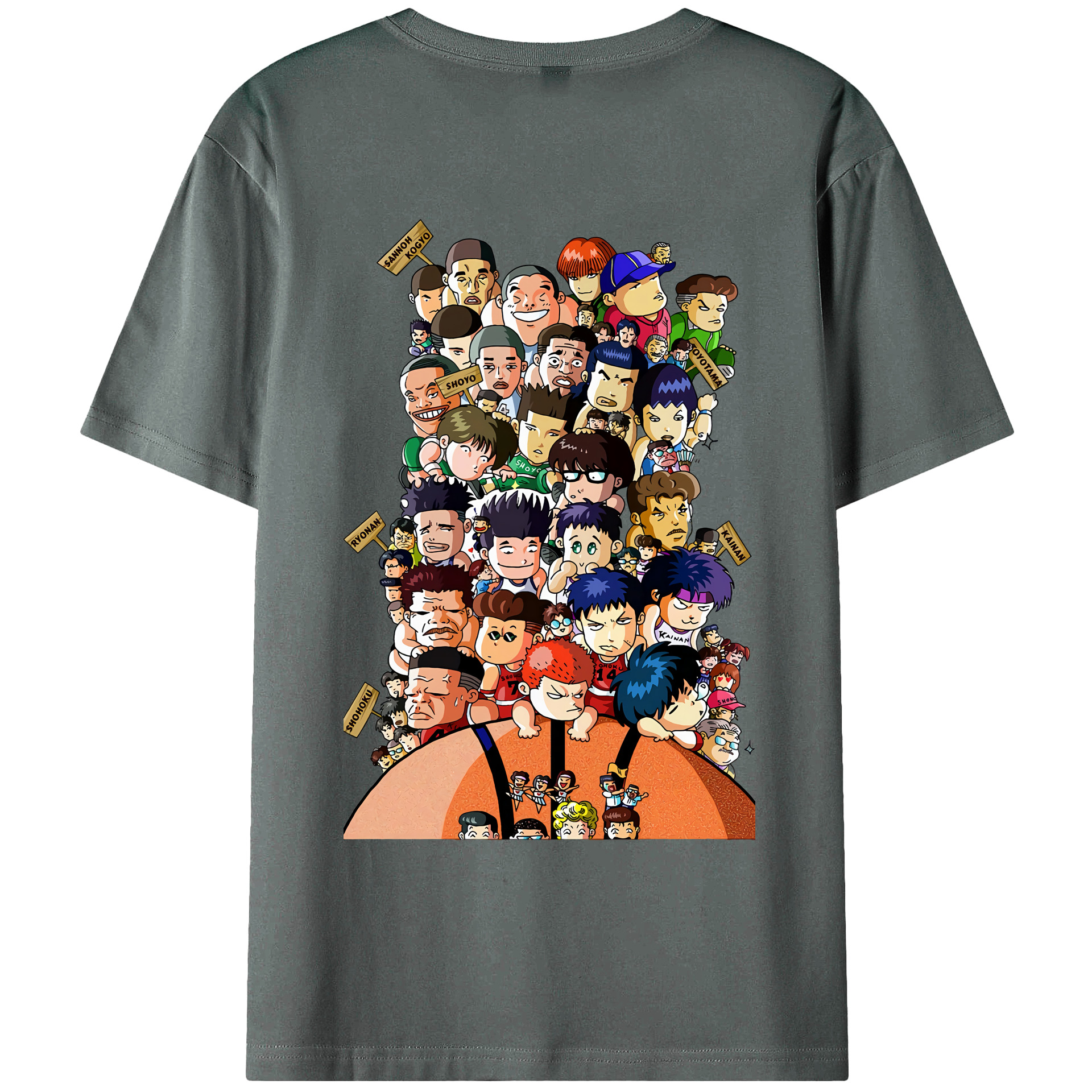 （画像用） SLAM DUNK／スラムダンク 綿100％ メンズ半袖Tシャツ（バックプリント） 通気性